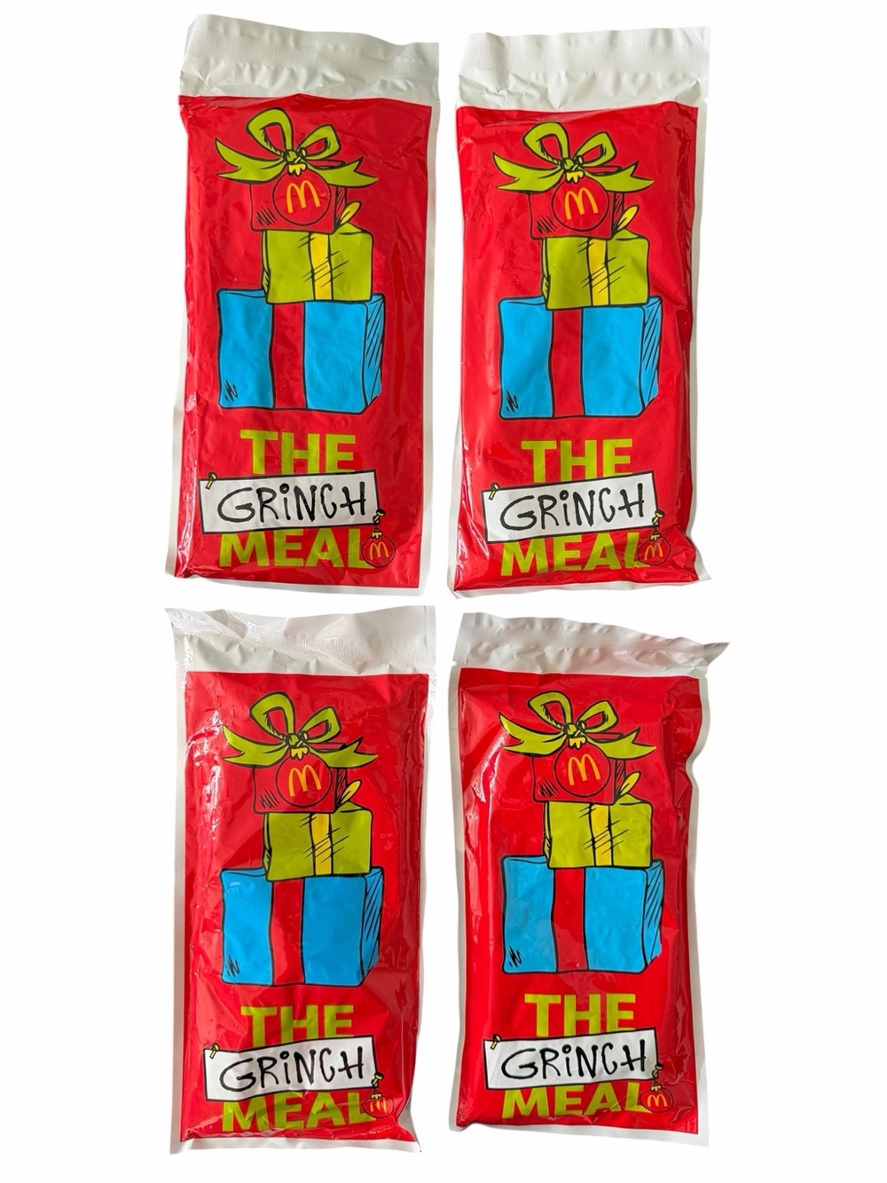 McDonald's 2025 Grinch Socks Set of 4 Green Red Blue Yellow New Sealed Christmas